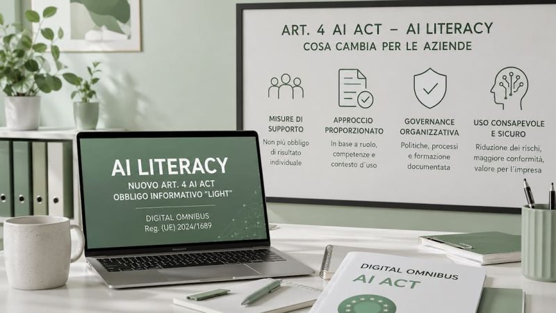 AI Literacy e Digital Omnibus: come viene aggiornato l’articolo 4 dell’AI Act